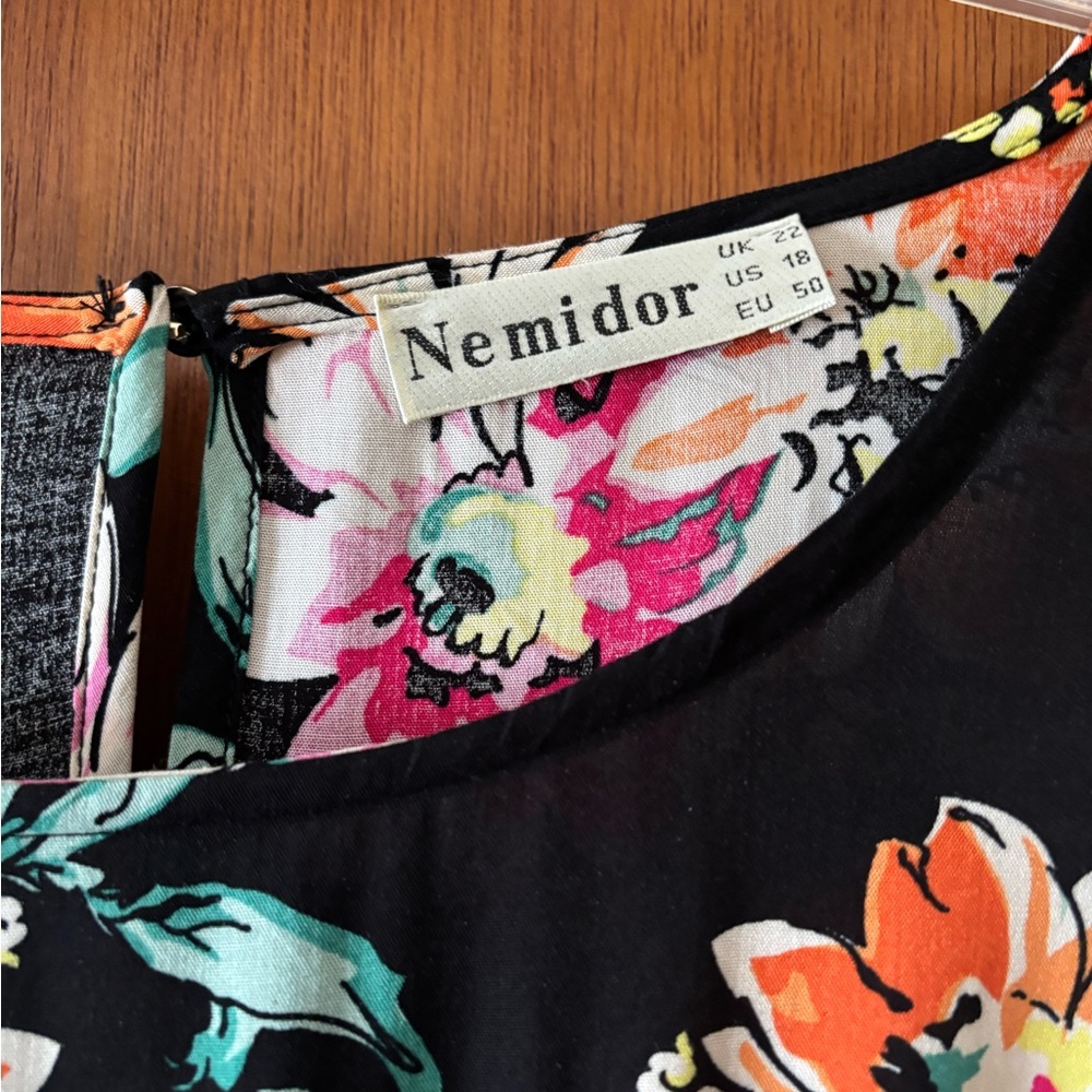 NWOT Nemidor Floral Black Maxi Dress - Picture 5 of 9